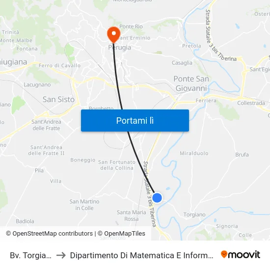 Bv. Torgiano to Dipartimento Di Matematica E Informatica map