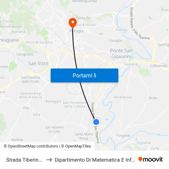 Strada Tiberina Sud to Dipartimento Di Matematica E Informatica map