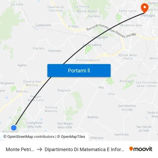 Monte Petriolo to Dipartimento Di Matematica E Informatica map