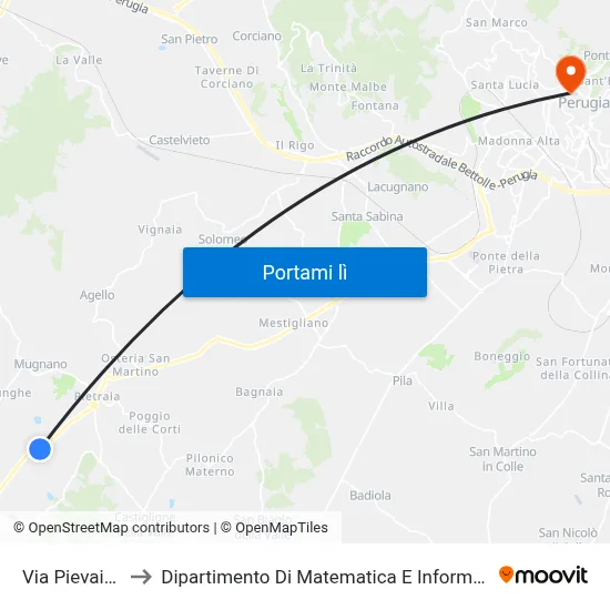 Via Pievaiola to Dipartimento Di Matematica E Informatica map