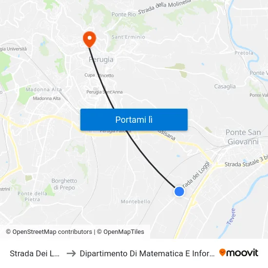 Strada Dei Loggi to Dipartimento Di Matematica E Informatica map