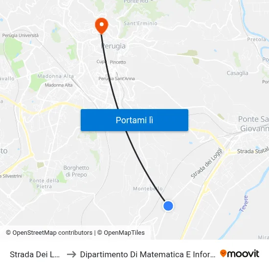 Strada Dei Loggi to Dipartimento Di Matematica E Informatica map