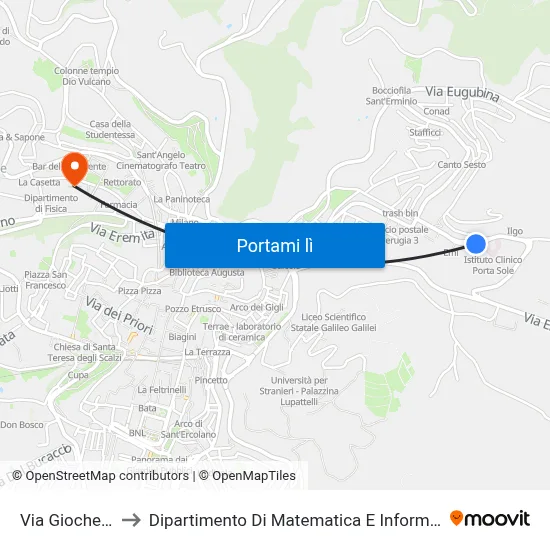 Via Giochetto to Dipartimento Di Matematica E Informatica map