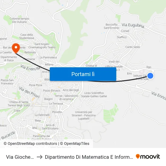 Via Giochetto to Dipartimento Di Matematica E Informatica map