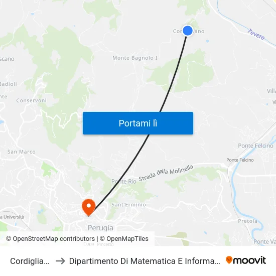 Cordigliano to Dipartimento Di Matematica E Informatica map
