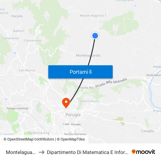 Montelaguardia to Dipartimento Di Matematica E Informatica map