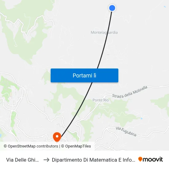 Via Delle Ghiande to Dipartimento Di Matematica E Informatica map