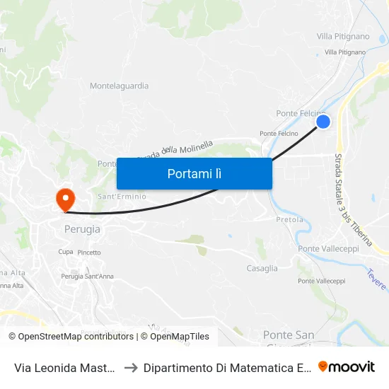 Via Leonida Mastrodicasa to Dipartimento Di Matematica E Informatica map
