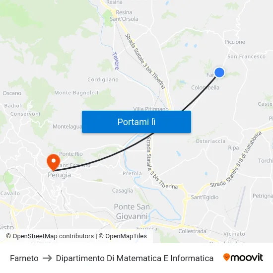 Farneto to Dipartimento Di Matematica E Informatica map