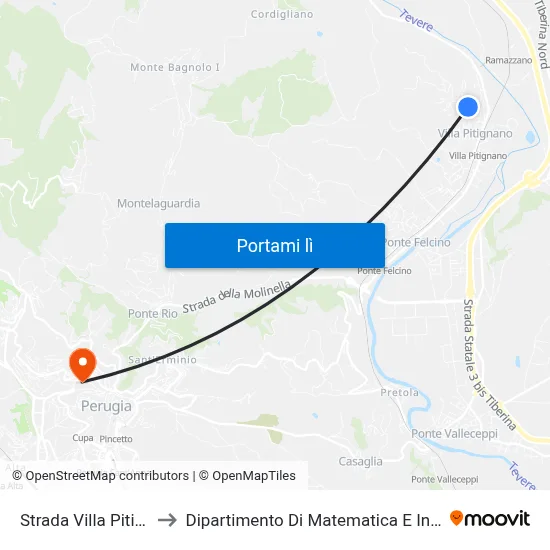 Strada Villa Pitignano to Dipartimento Di Matematica E Informatica map