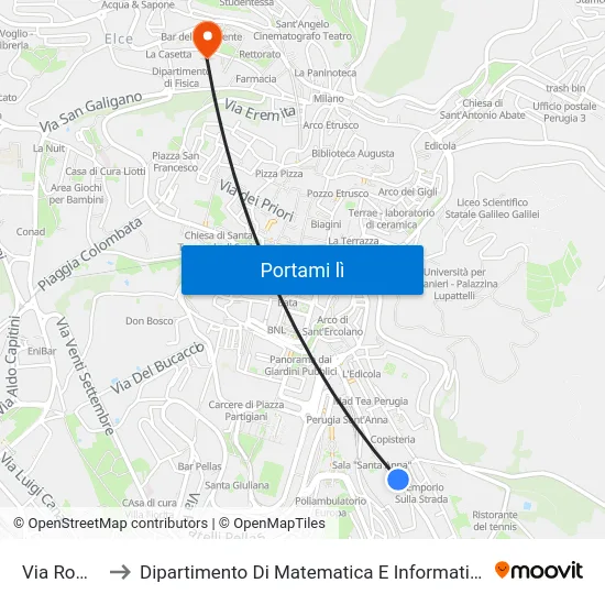 Via Roma to Dipartimento Di Matematica E Informatica map