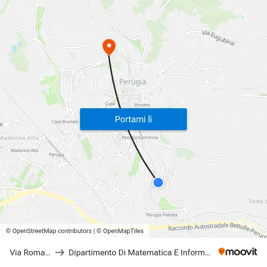 Via Romana to Dipartimento Di Matematica E Informatica map