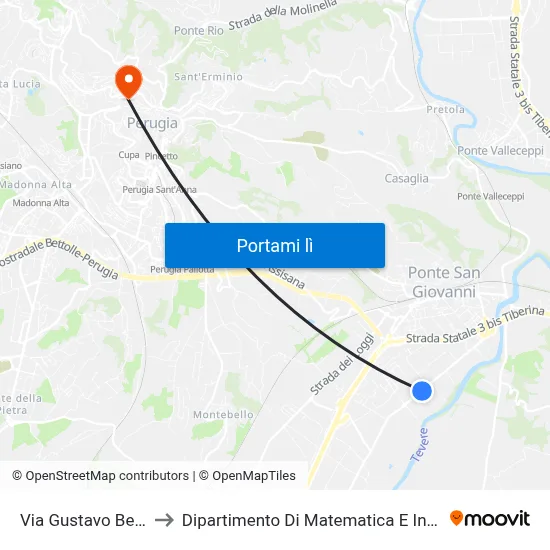 Via Gustavo Benucci to Dipartimento Di Matematica E Informatica map
