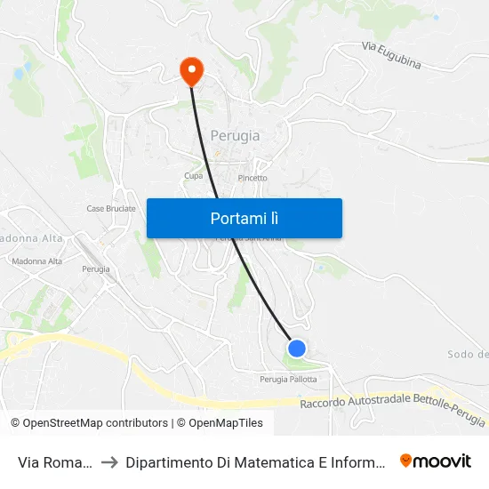 Via Romana to Dipartimento Di Matematica E Informatica map