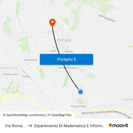 Via Romana to Dipartimento Di Matematica E Informatica map