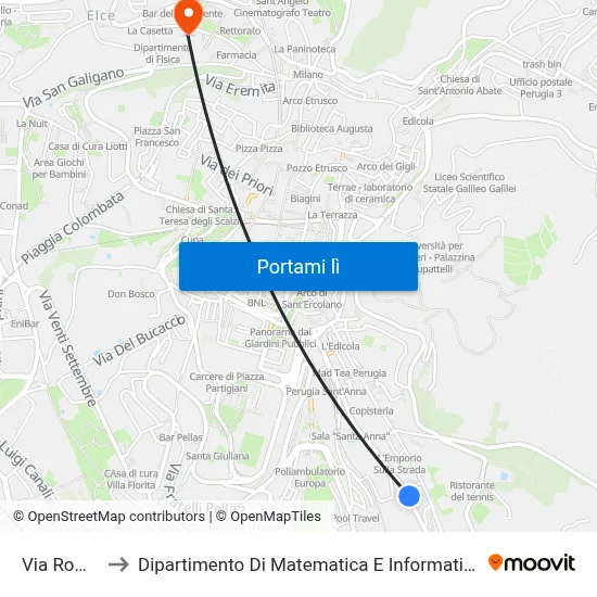 Via Roma to Dipartimento Di Matematica E Informatica map