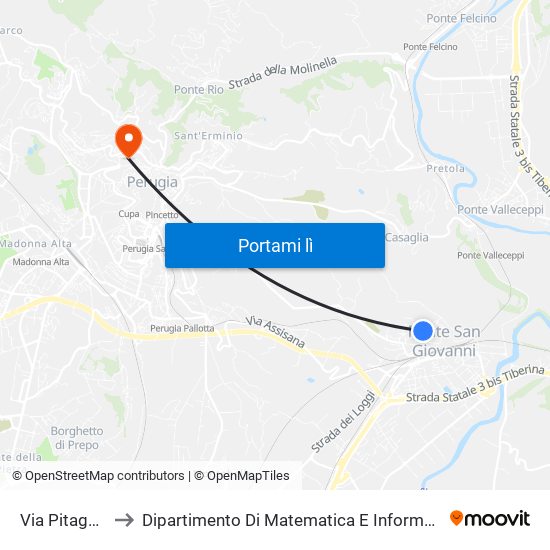 Via Pitagora to Dipartimento Di Matematica E Informatica map