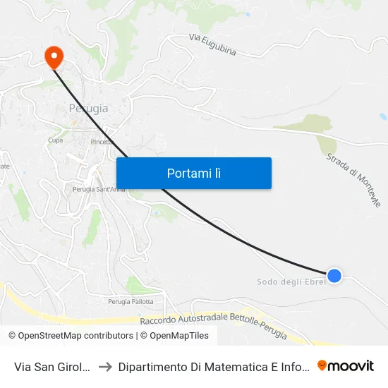Via San Girolamo to Dipartimento Di Matematica E Informatica map
