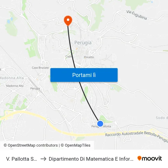 V. Pallotta Staz. to Dipartimento Di Matematica E Informatica map