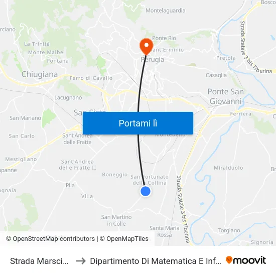 Strada Marscianese to Dipartimento Di Matematica E Informatica map