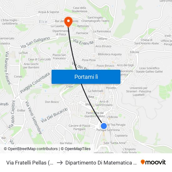 Via Fratelli Pellas (Stazione) to Dipartimento Di Matematica E Informatica map