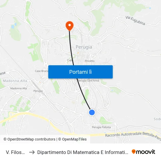 V. Filosofi to Dipartimento Di Matematica E Informatica map