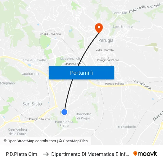 P.D.Pietra Cimitero to Dipartimento Di Matematica E Informatica map