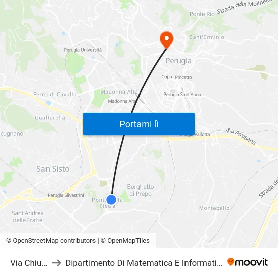 Via Chiusi to Dipartimento Di Matematica E Informatica map