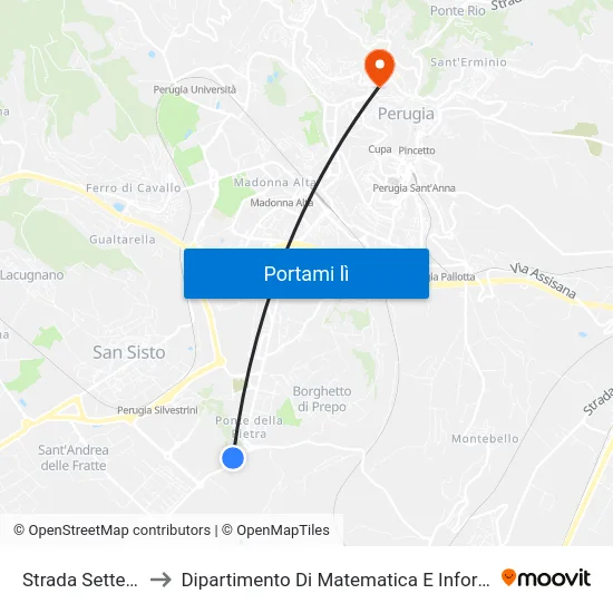 Strada Settevalli to Dipartimento Di Matematica E Informatica map