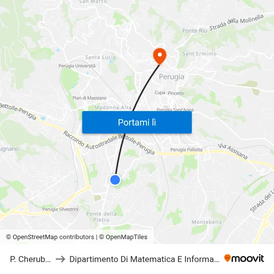 P. Cherubini to Dipartimento Di Matematica E Informatica map