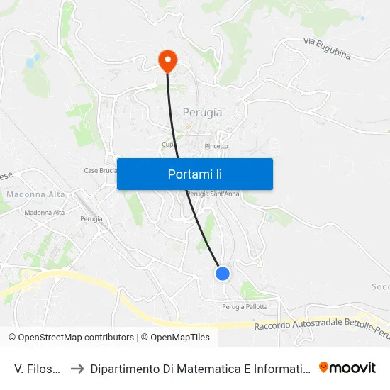 V. Filosofi to Dipartimento Di Matematica E Informatica map