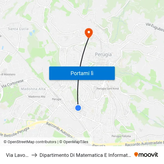 Via Lavoro to Dipartimento Di Matematica E Informatica map
