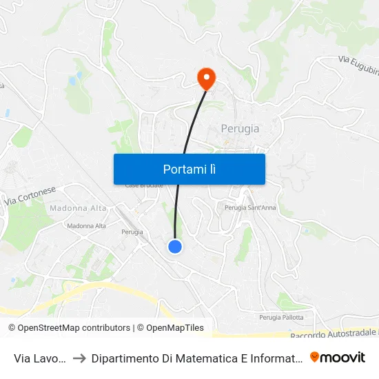 Via Lavoro to Dipartimento Di Matematica E Informatica map