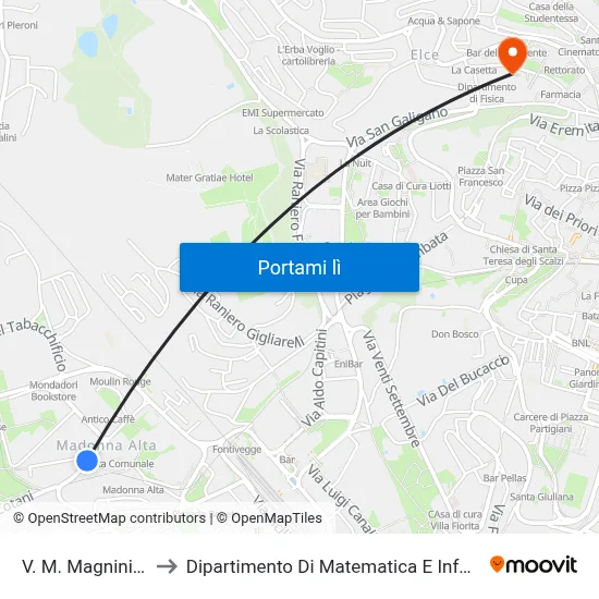 V. M. Magnini M​M to Dipartimento Di Matematica E Informatica map