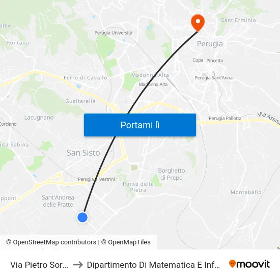 Via Pietro Soriano to Dipartimento Di Matematica E Informatica map