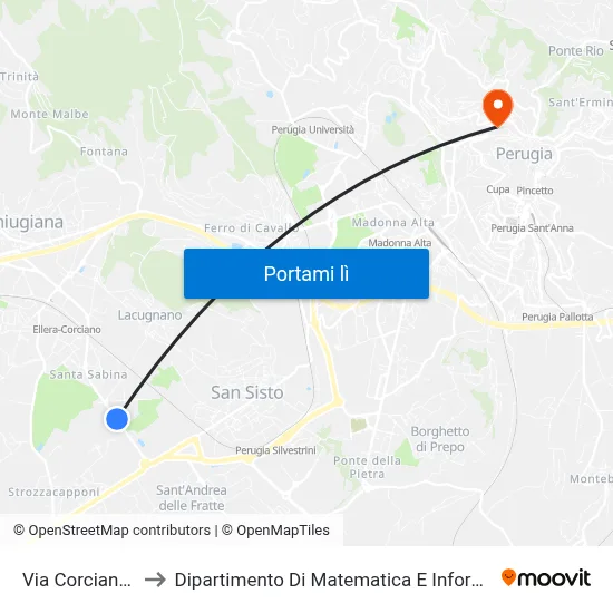 Via Corcianese to Dipartimento Di Matematica E Informatica map