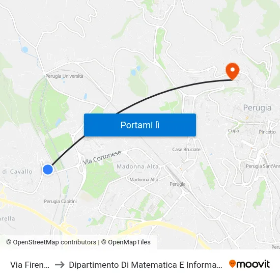 Via Firenze to Dipartimento Di Matematica E Informatica map