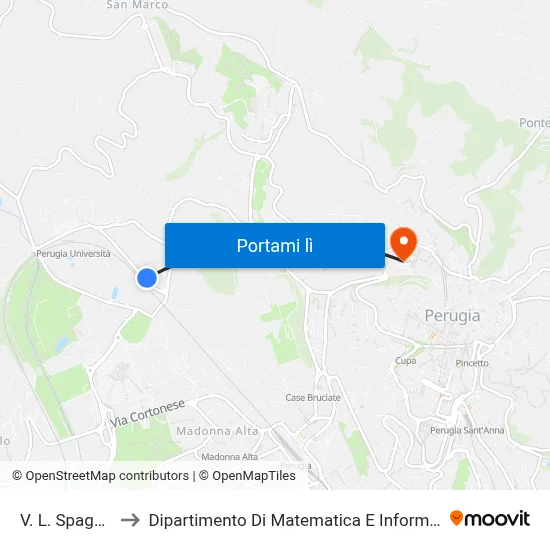 V. L. Spagnoli to Dipartimento Di Matematica E Informatica map