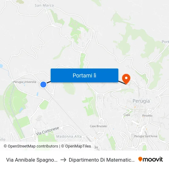 Via Annibale Spagnoli Detto Lino to Dipartimento Di Matematica E Informatica map
