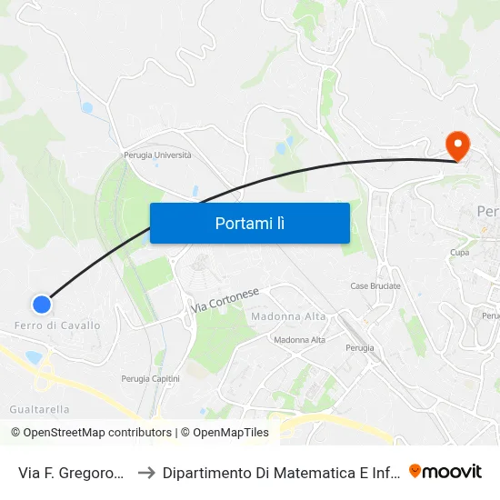 Via F. Gregorovius 2 to Dipartimento Di Matematica E Informatica map