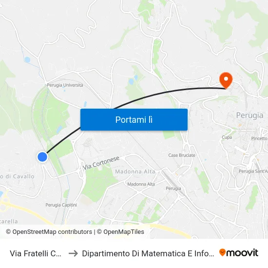 Via Fratelli Cairoli to Dipartimento Di Matematica E Informatica map