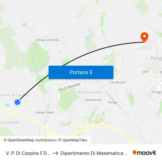 V. P. Di Carpine F.Di Cavallo to Dipartimento Di Matematica E Informatica map