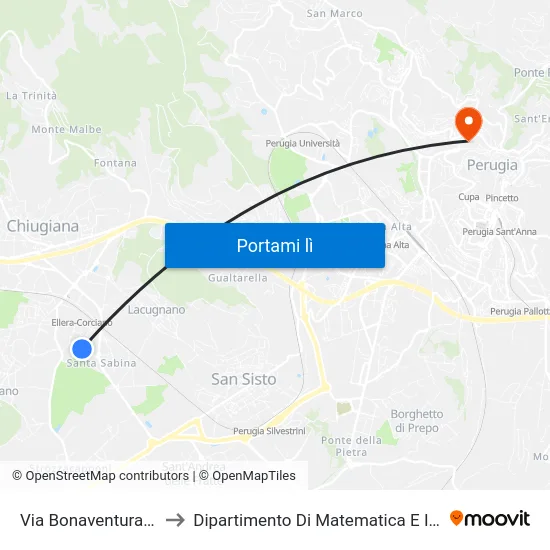 Via Bonaventura Tecchi to Dipartimento Di Matematica E Informatica map