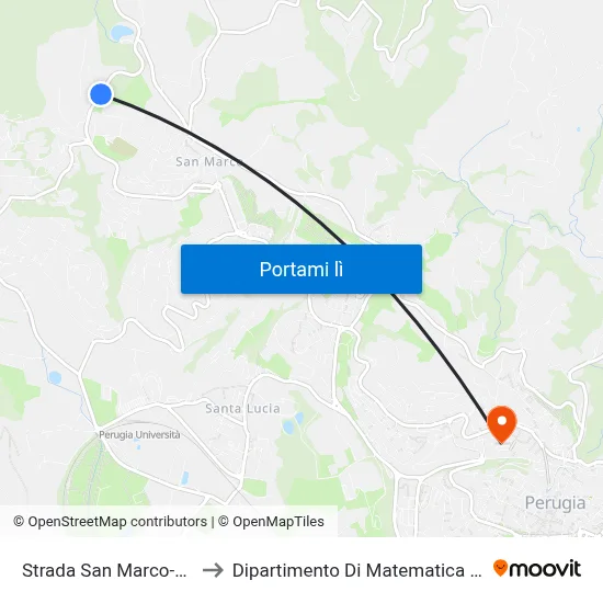 Strada San Marco-Cenerente to Dipartimento Di Matematica E Informatica map