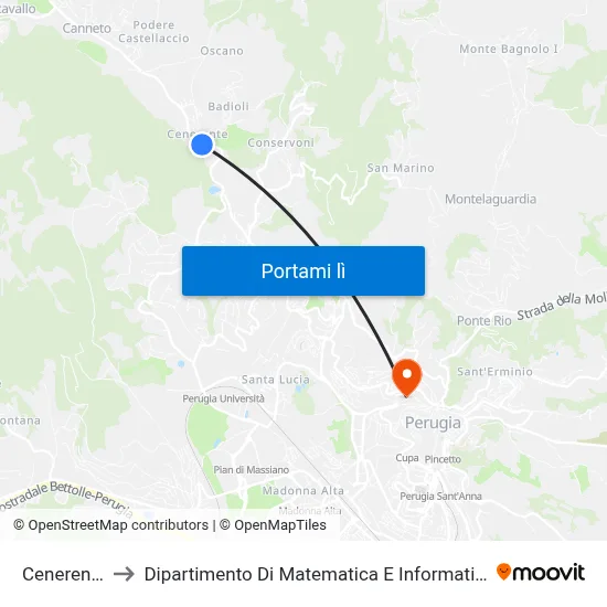 Cenerente to Dipartimento Di Matematica E Informatica map