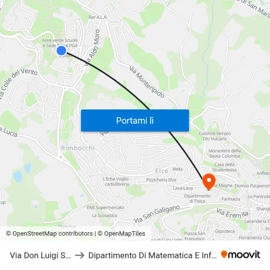 Via Don Luigi Sturzo to Dipartimento Di Matematica E Informatica map