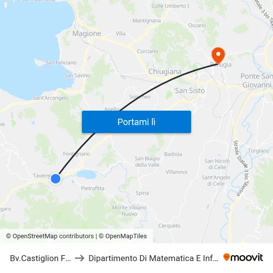 Bv.Castiglion Fosco to Dipartimento Di Matematica E Informatica map