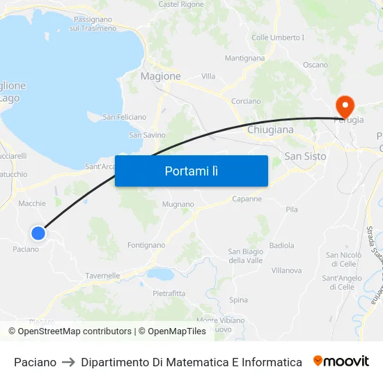 Paciano to Dipartimento Di Matematica E Informatica map