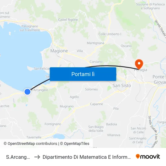 S.Arcangelo to Dipartimento Di Matematica E Informatica map