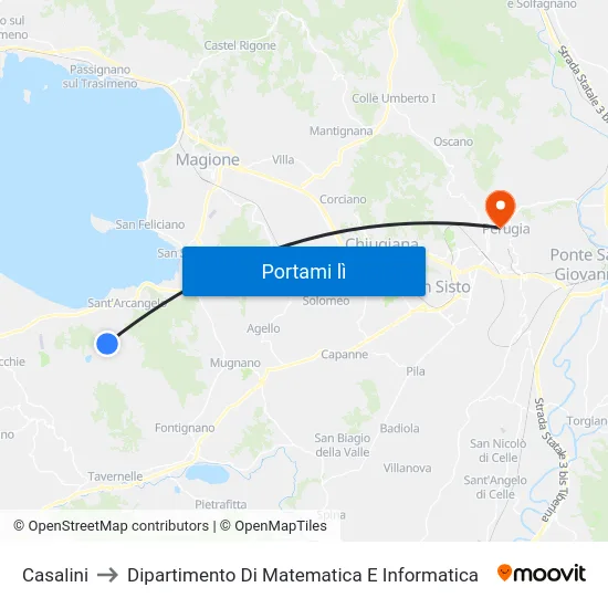 Casalini to Dipartimento Di Matematica E Informatica map